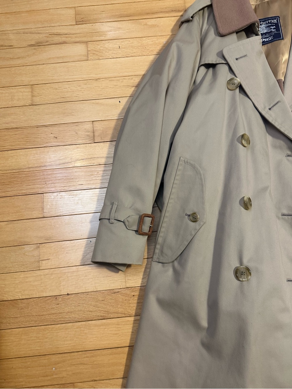 Burberry Rego Men’s Beige Trench Coat with Brown Collar Size 52 Regular - Picture 3 of 13